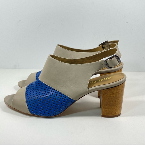 Anthropologie Nina Payne 10.5 11 Slingback Sandal Lina Heels Blue Leather EU 41 - Picture 3 of 10